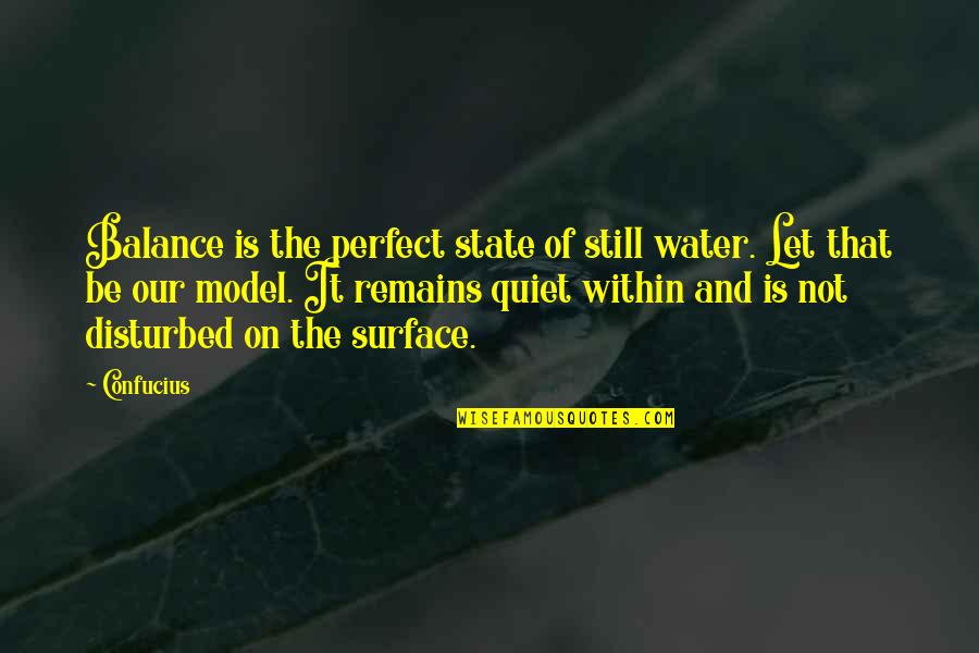 Brahminical Hinduism Quotes By Confucius: Balance is the perfect state of still water.