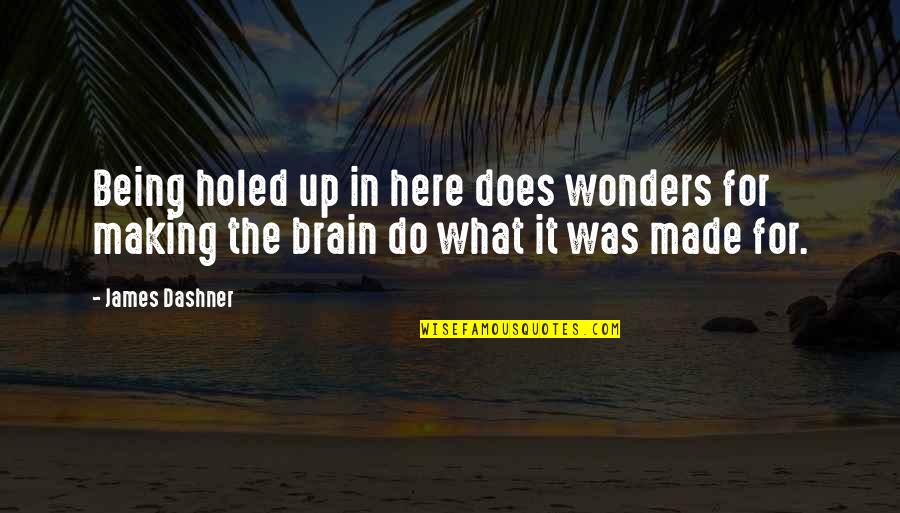 Brain And Humor Quotes By James Dashner: Being holed up in here does wonders for