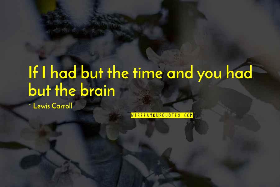 Brain And Humor Quotes By Lewis Carroll: If I had but the time and you