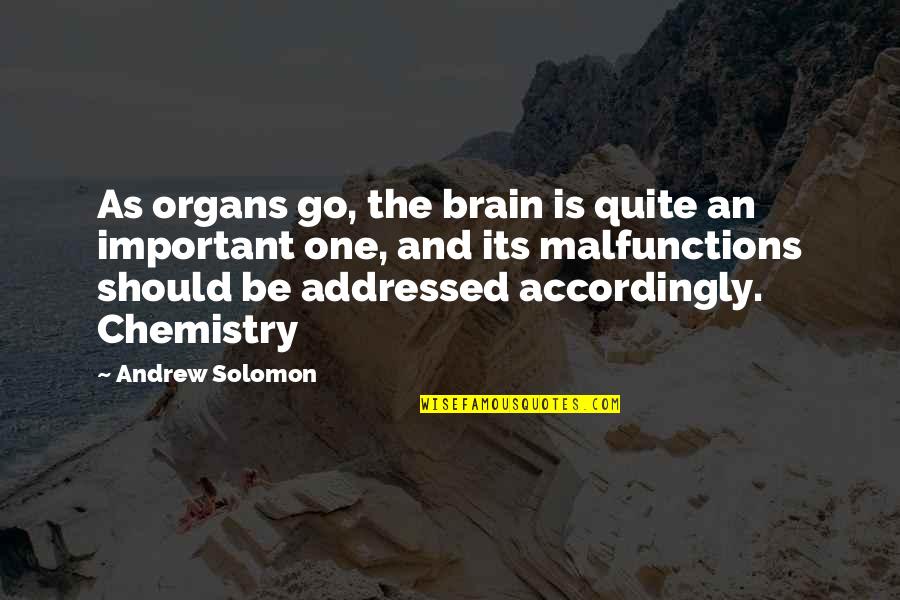Brain Chemistry Quotes By Andrew Solomon: As organs go, the brain is quite an