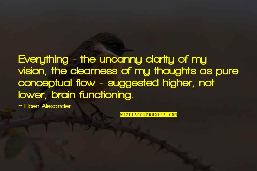 Brain Functioning Quotes By Eben Alexander: Everything - the uncanny clarity of my vision,
