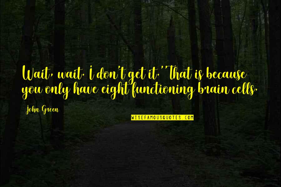 Brain Functioning Quotes By John Green: Wait, wait. I don't get it.''That is because