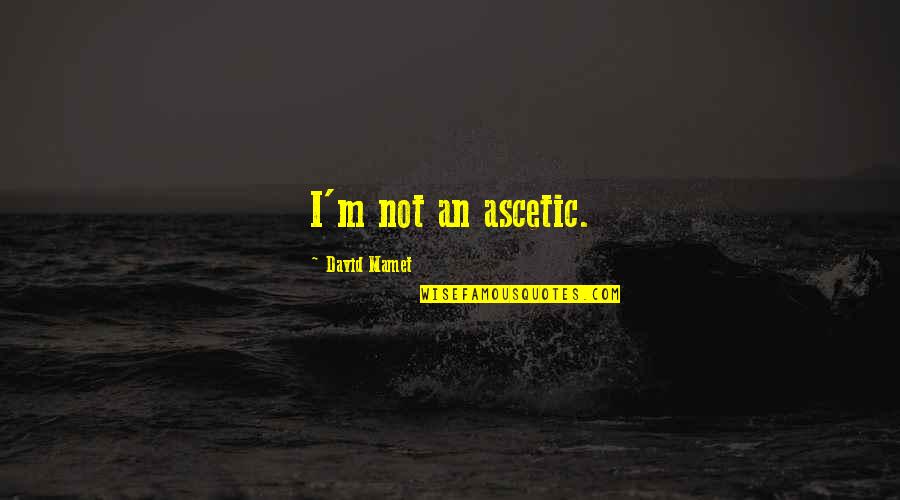 Brain Gremlin Quotes By David Mamet: I'm not an ascetic.