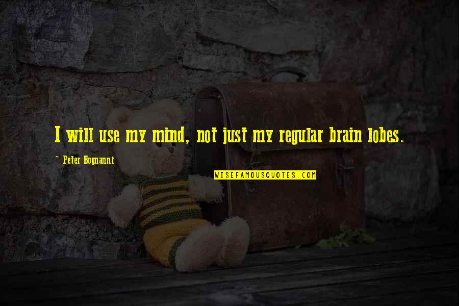 Brain Intelligence Quotes By Peter Bognanni: I will use my mind, not just my