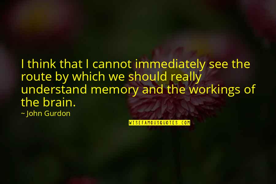 Brain Memory Quotes By John Gurdon: I think that I cannot immediately see the