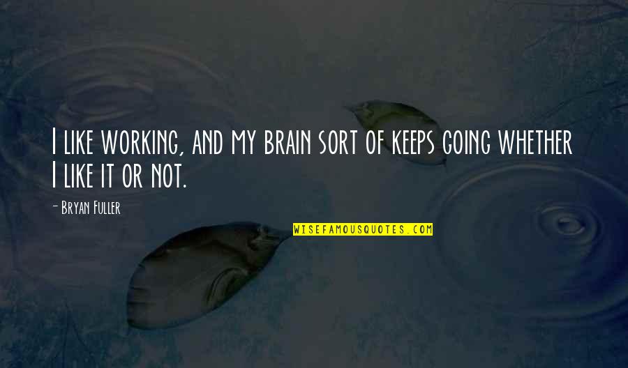 Brain Not Working Quotes By Bryan Fuller: I like working, and my brain sort of