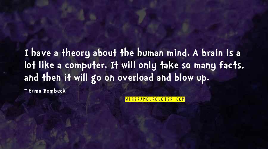 Brain Overload Quotes By Erma Bombeck: I have a theory about the human mind.