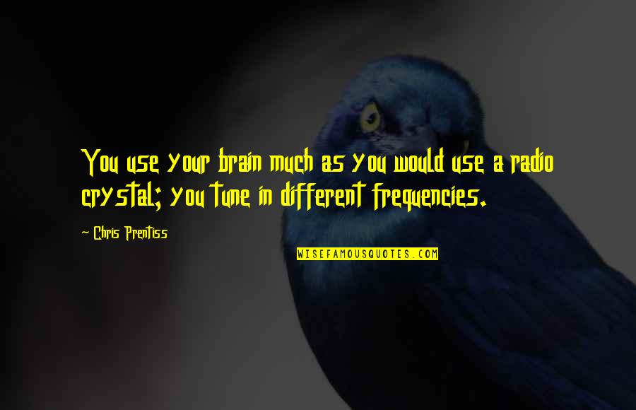 Brain Quotes And Quotes By Chris Prentiss: You use your brain much as you would Brain Quotes And Quotes By Chris Prentiss: You use your brain much as you would