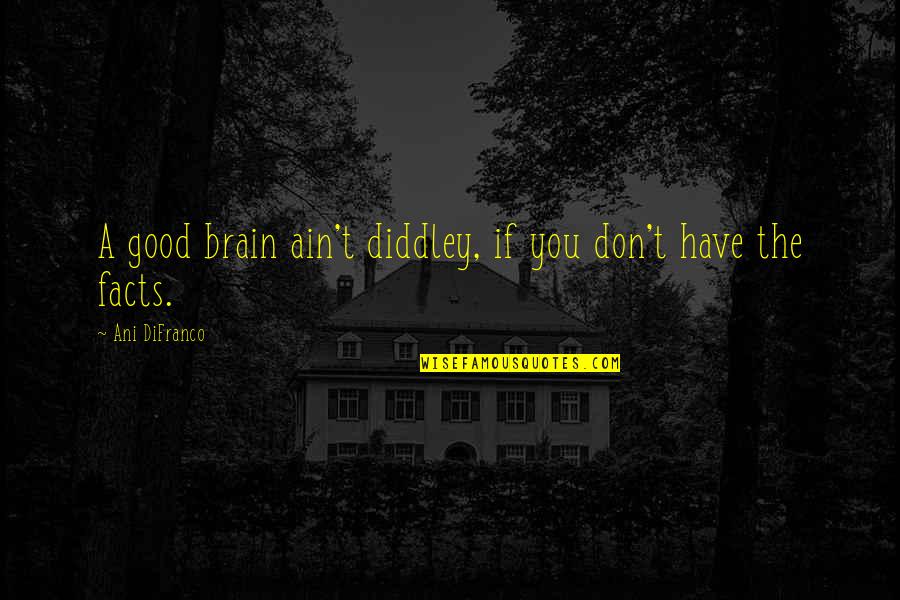 Brain Quotes By Ani DiFranco: A good brain ain't diddley, if you don't