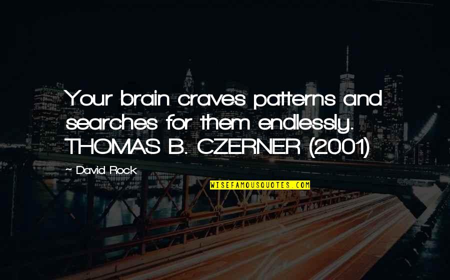 Brain Quotes By David Rock: Your brain craves patterns and searches for them