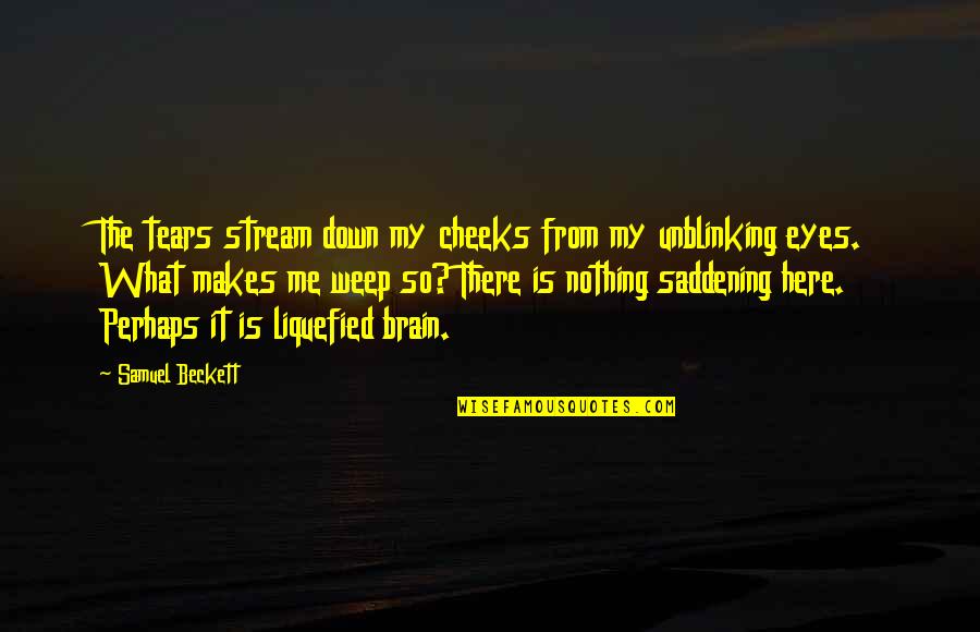 Brain Quotes By Samuel Beckett: The tears stream down my cheeks from my