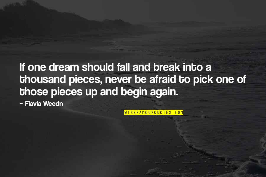 Brain Shut Down Quotes By Flavia Weedn: If one dream should fall and break into