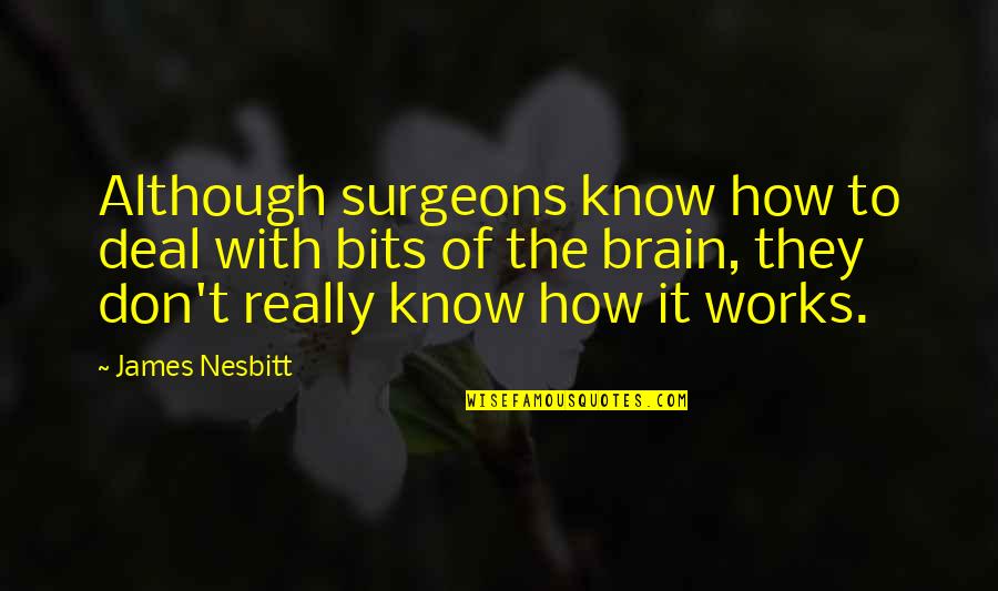 Brain Surgeons Quotes By James Nesbitt: Although surgeons know how to deal with bits