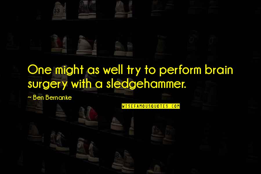 Brain Surgery Quotes By Ben Bernanke: One might as well try to perform brain