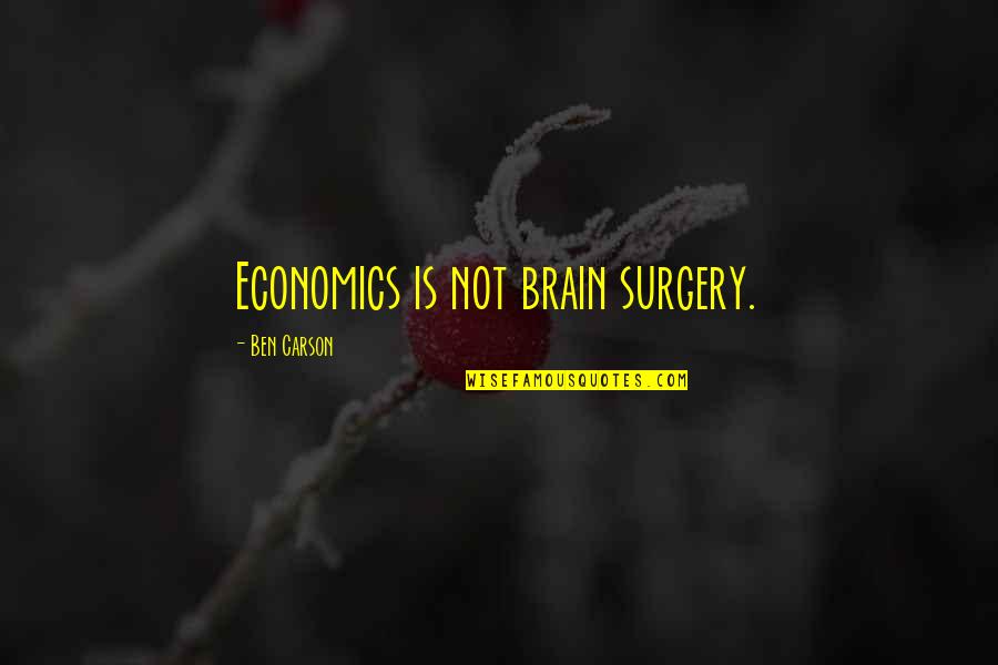 Brain Surgery Quotes By Ben Carson: Economics is not brain surgery.