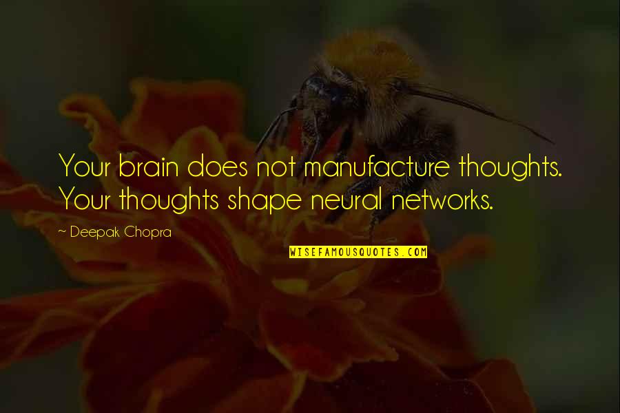 Brain Thoughts Quotes By Deepak Chopra: Your brain does not manufacture thoughts. Your thoughts