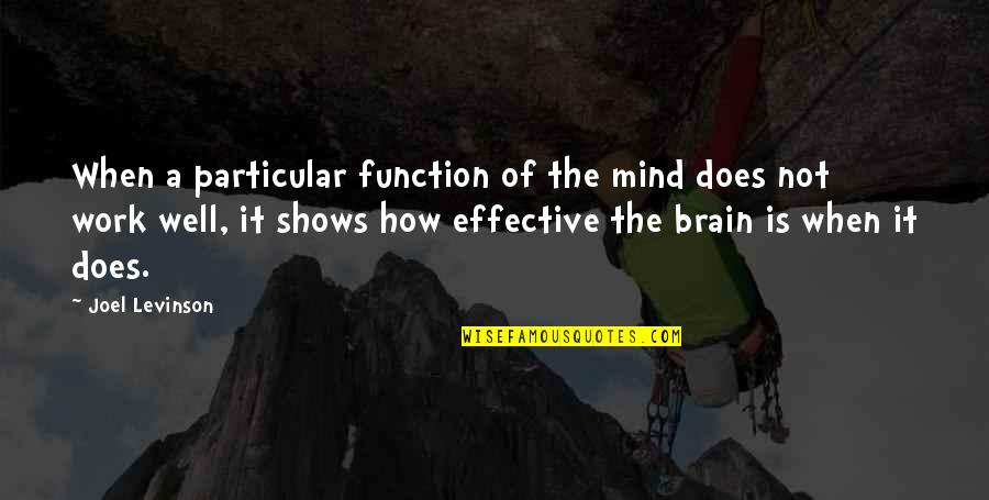 Brain Work Quotes By Joel Levinson: When a particular function of the mind does