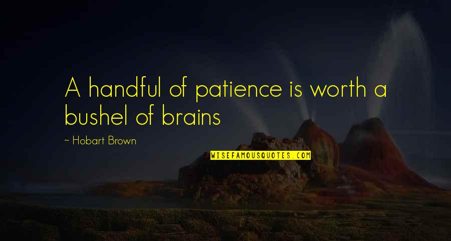 Brains'll Quotes By Hobart Brown: A handful of patience is worth a bushel