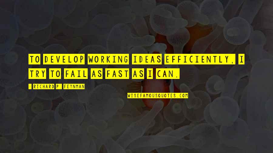 Braising Short Quotes By Richard P. Feynman: To develop working ideas efficiently, I try to Braising Short Quotes By Richard P. Feynman: To develop working ideas efficiently, I try to