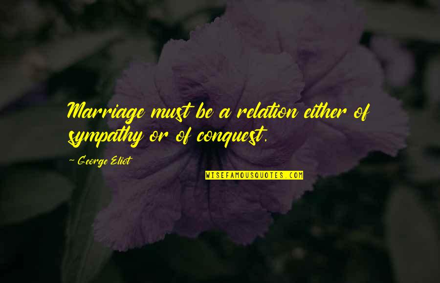 Brajkovici Quotes By George Eliot: Marriage must be a relation either of sympathy
