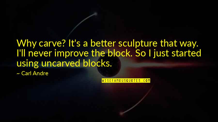 Brake Pads Quotes By Carl Andre: Why carve? It's a better sculpture that way.