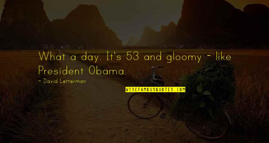 Brammell Abigail Quotes By David Letterman: What a day. It's 53 and gloomy -