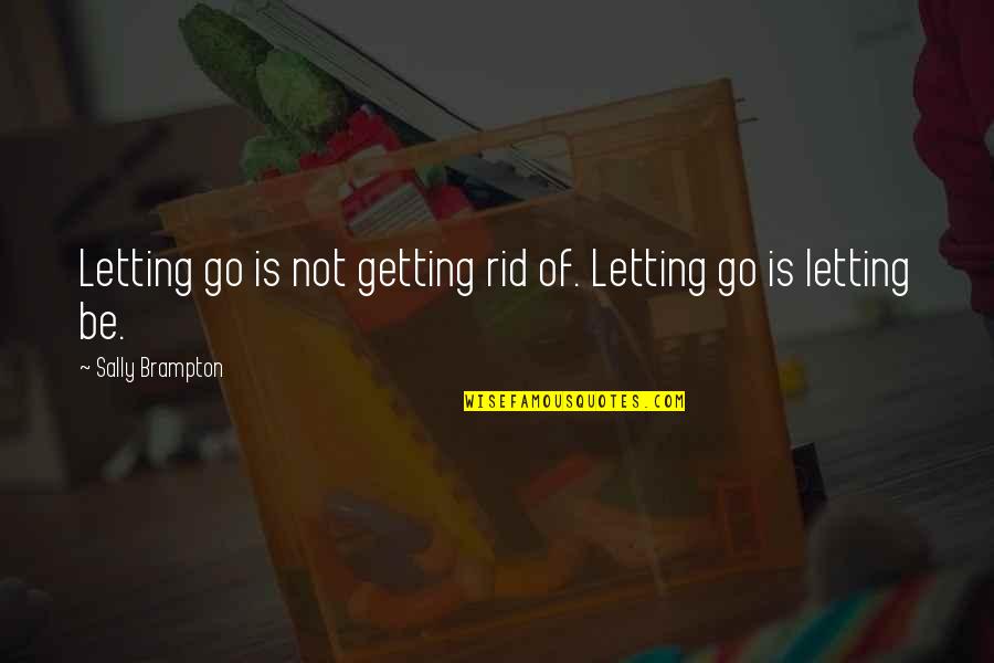 Brampton Quotes By Sally Brampton: Letting go is not getting rid of. Letting