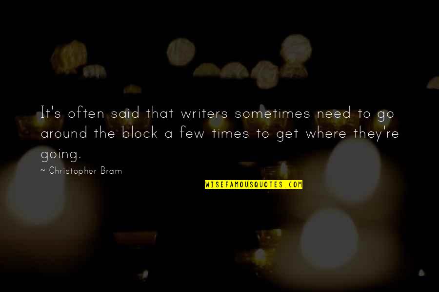 Bram's Quotes By Christopher Bram: It's often said that writers sometimes need to