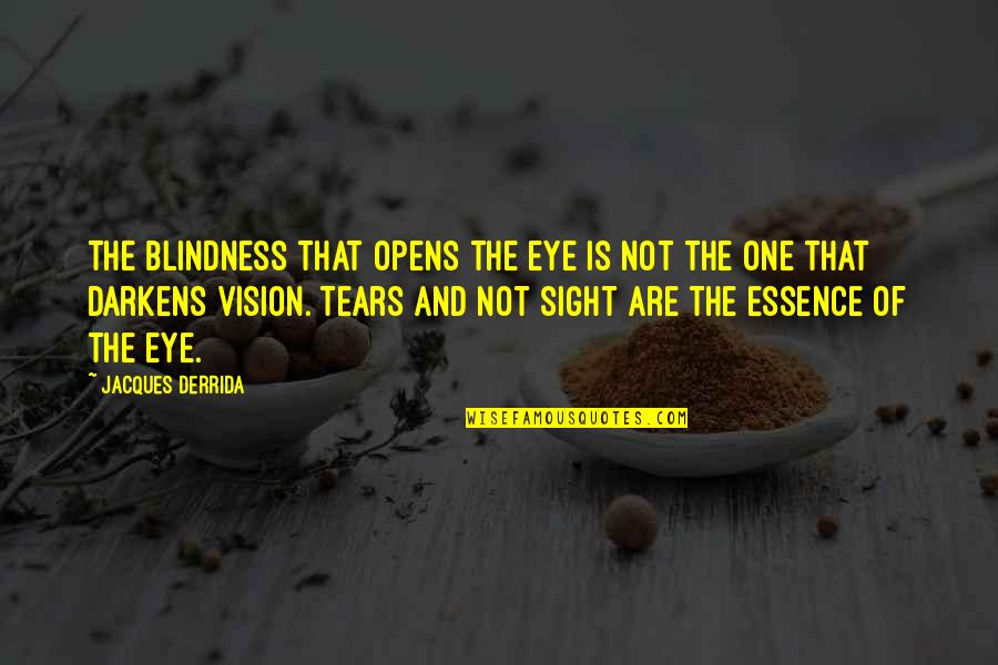 Bramston College Quotes By Jacques Derrida: The blindness that opens the eye is not