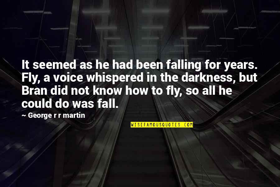 Bran Quotes By George R R Martin: It seemed as he had been falling for