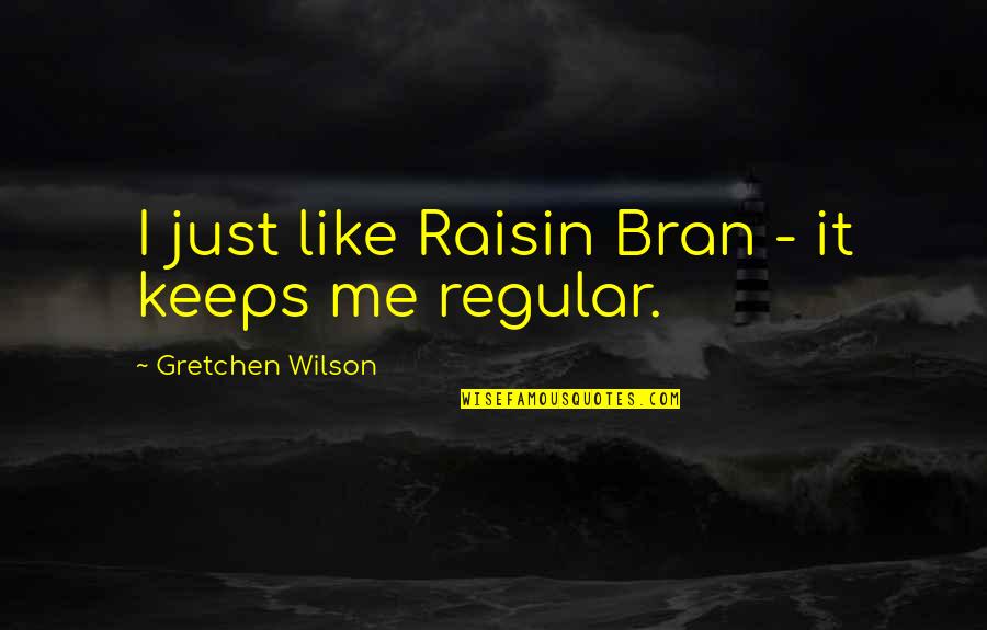 Bran Quotes By Gretchen Wilson: I just like Raisin Bran - it keeps
