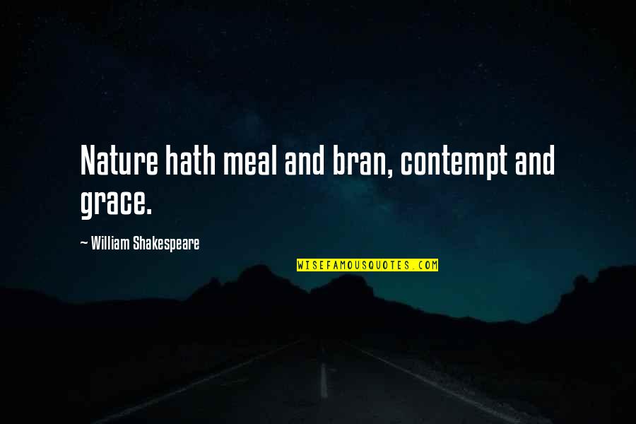 Bran Quotes By William Shakespeare: Nature hath meal and bran, contempt and grace.