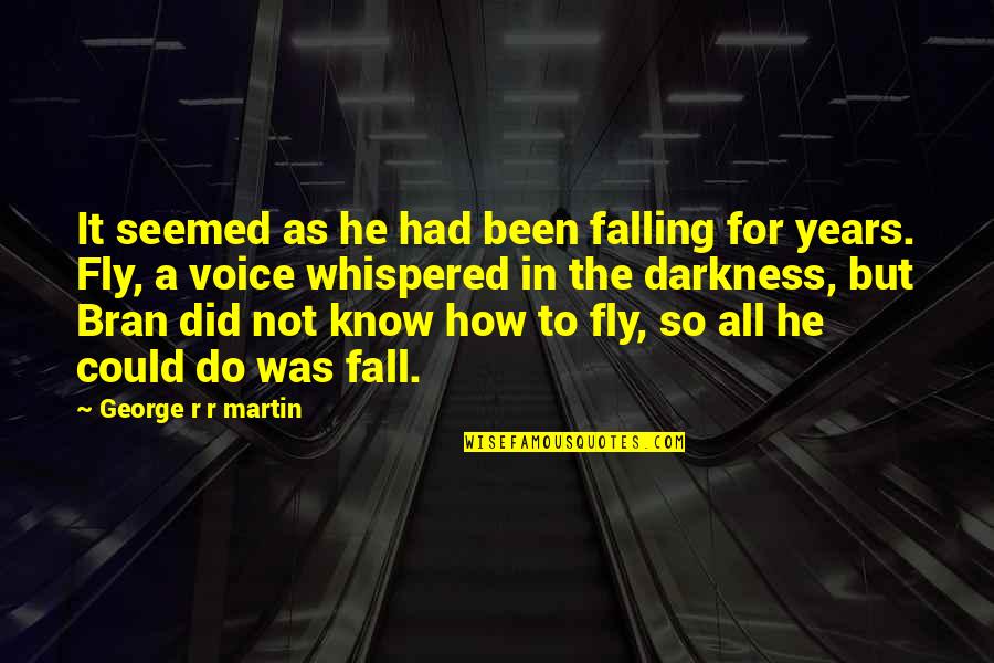 Bran S Quotes By George R R Martin: It seemed as he had been falling for