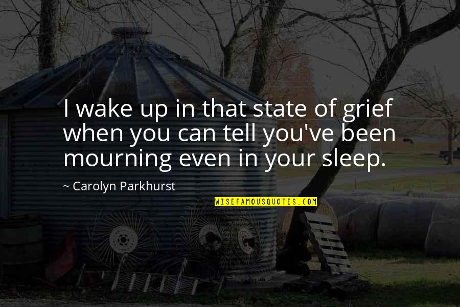 Brancaia Il Quotes By Carolyn Parkhurst: I wake up in that state of grief