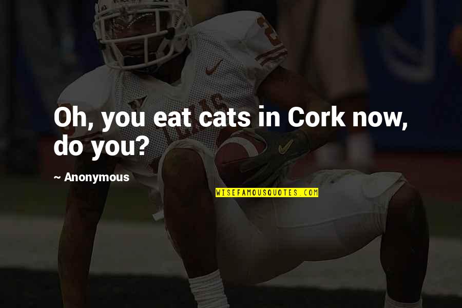 Brance Mccune Quotes By Anonymous: Oh, you eat cats in Cork now, do