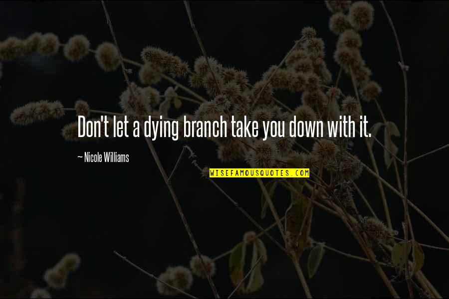 Branch You Quotes By Nicole Williams: Don't let a dying branch take you down