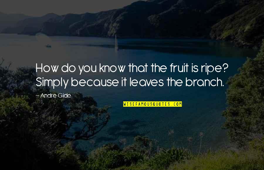 Branches And Leaves Quotes By Andre Gide: How do you know that the fruit is