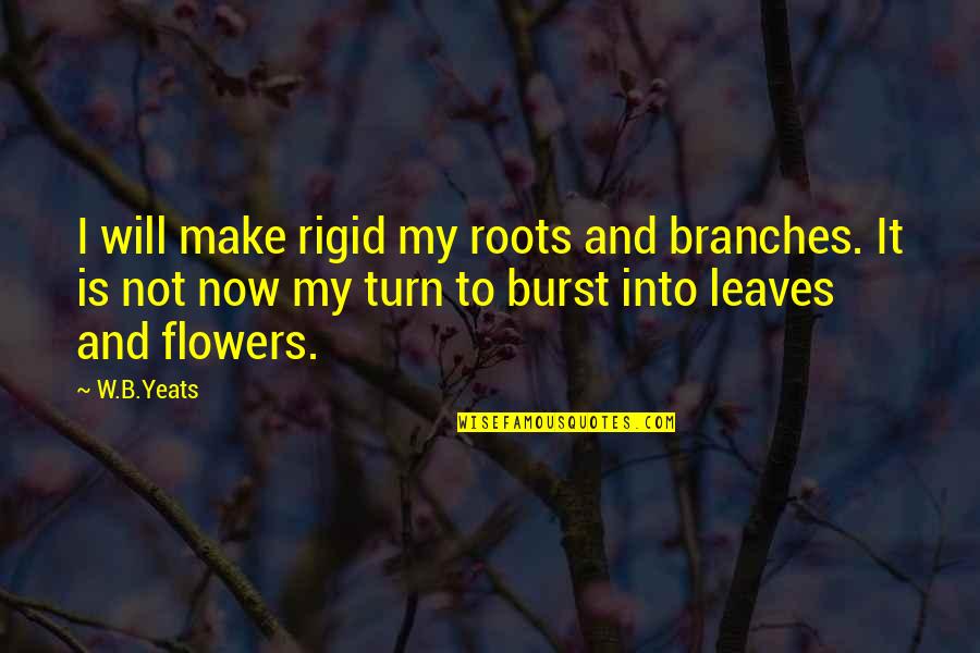 Branches And Leaves Quotes By W.B.Yeats: I will make rigid my roots and branches.