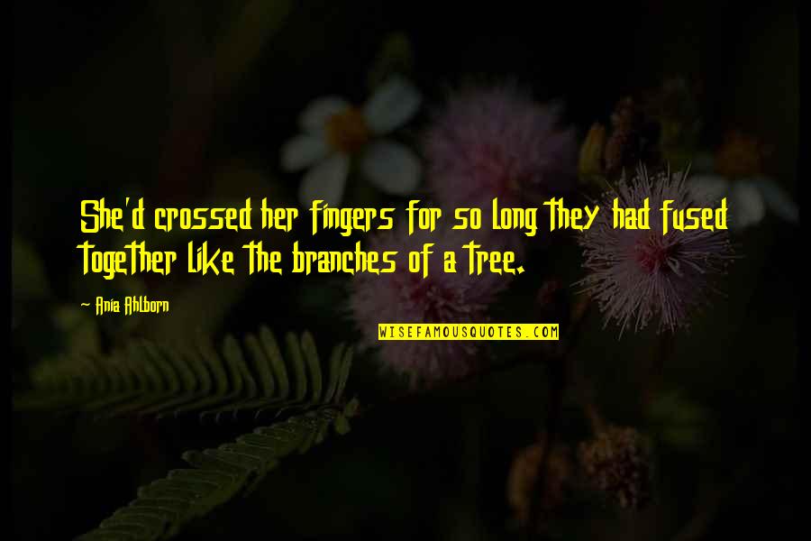 Branches Of A Tree Quotes By Ania Ahlborn: She'd crossed her fingers for so long they