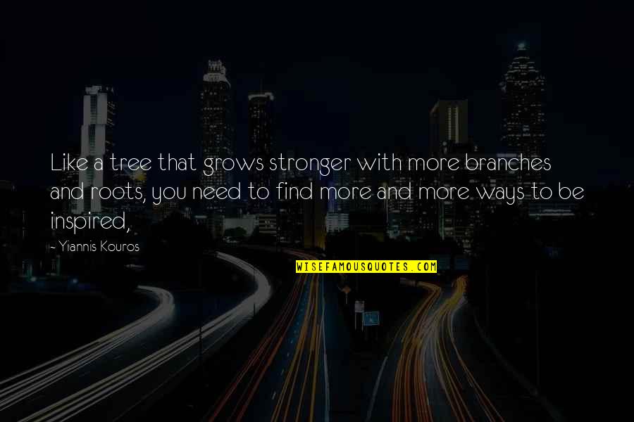 Branches Of A Tree Quotes By Yiannis Kouros: Like a tree that grows stronger with more