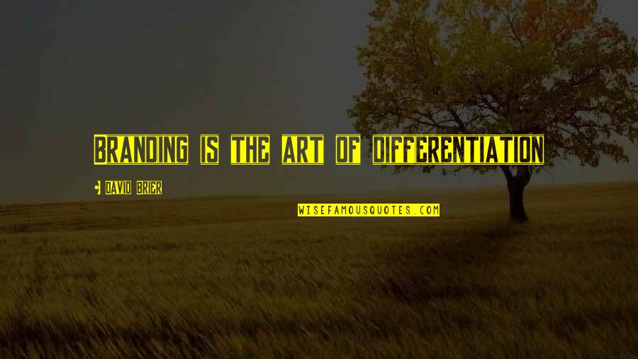 Brand Differentiation Quotes By David Brier: Branding is the art of differentiation