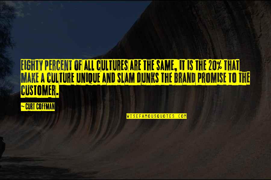 Brand Is A Promise Quotes By Curt Coffman: Eighty percent of all cultures are the same,