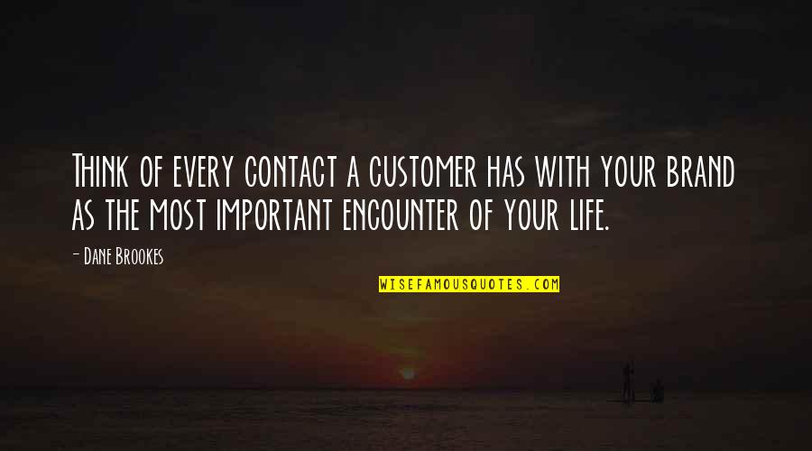 Brand Marketing Quotes By Dane Brookes: Think of every contact a customer has with