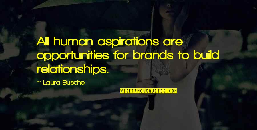 Brand Marketing Quotes By Laura Busche: All human aspirations are opportunities for brands to