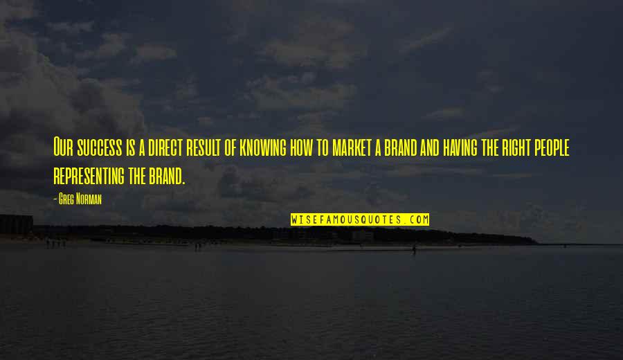 Brand Quotes By Greg Norman: Our success is a direct result of knowing