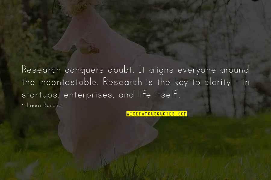 Brand Quotes Quotes By Laura Busche: Research conquers doubt. It aligns everyone around the