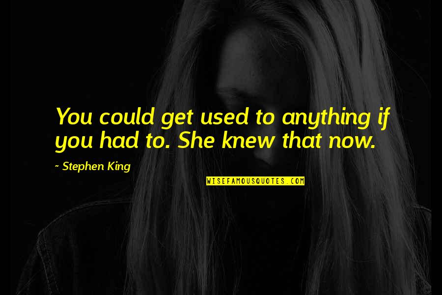 Branded Attitude Quotes By Stephen King: You could get used to anything if you