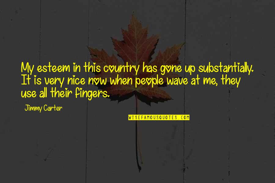 Branded Survey Quotes By Jimmy Carter: My esteem in this country has gone up Branded Survey Quotes By Jimmy Carter: My esteem in this country has gone up