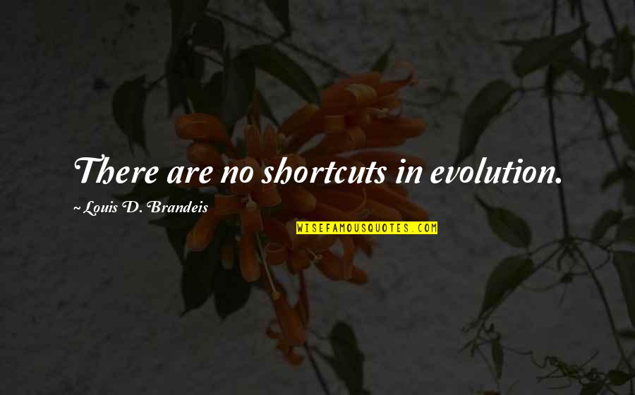 Brandeis Louis Quotes By Louis D. Brandeis: There are no shortcuts in evolution.