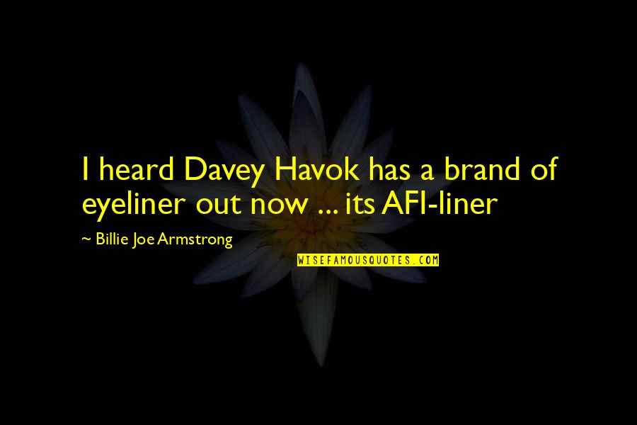 Brand'em Quotes By Billie Joe Armstrong: I heard Davey Havok has a brand of
